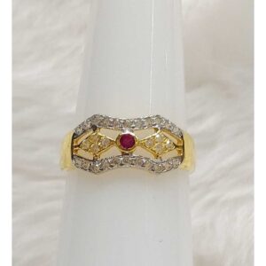 916 CZ Gold Nice Pink Stoned Ladies Ring