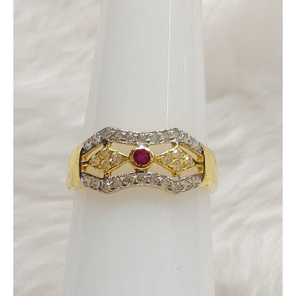 916 CZ Gold Nice Pink Stoned Ladies Ring