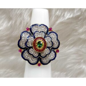 916 Gold Antique Flower Design Ladies Ring
