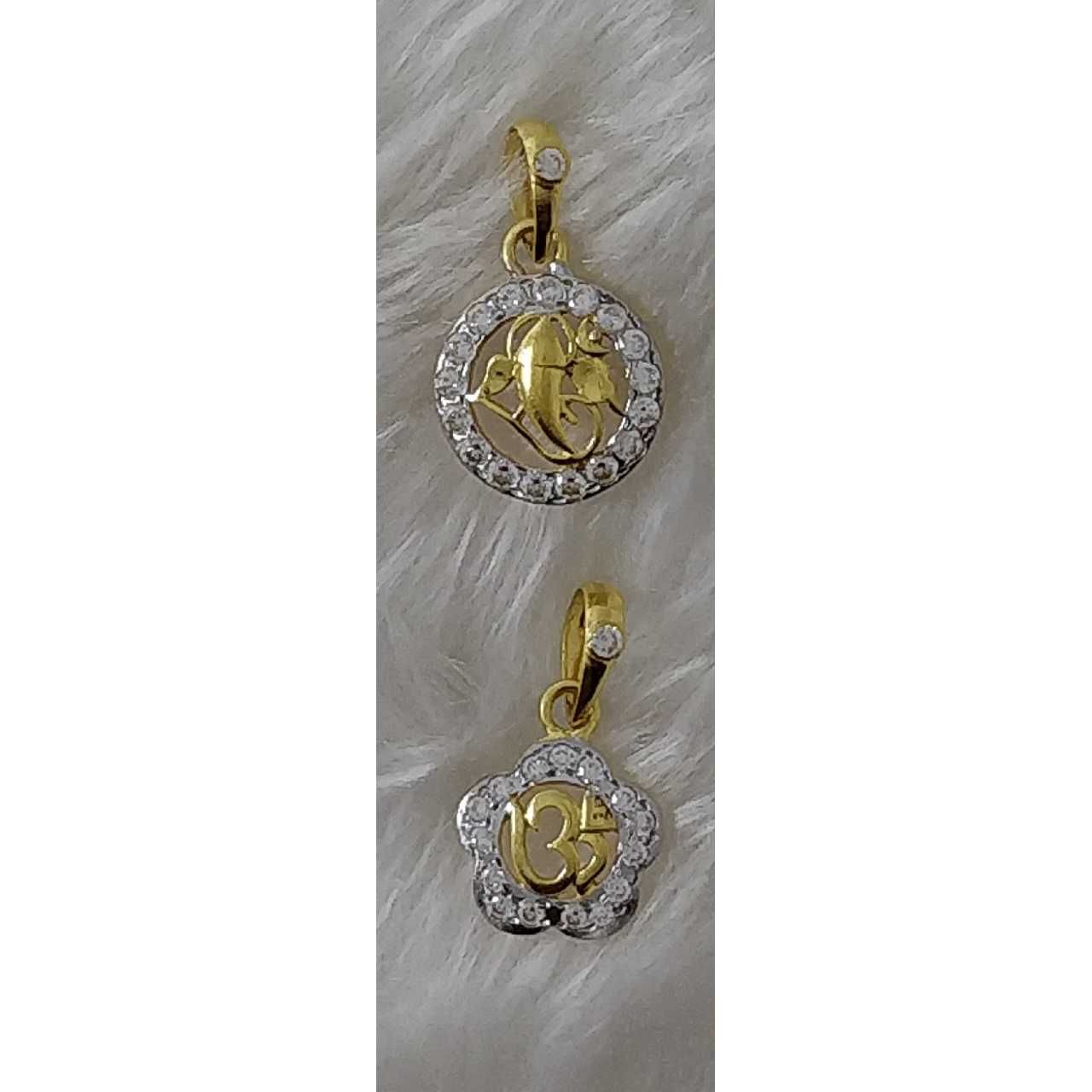 916 Gold Religious Om Ganpati Pendant