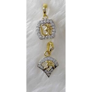 916 Gold Religious Om Ganpati CZ Pendant