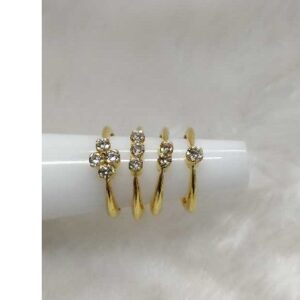 916 Gold Solitaire CZ Poli Ring