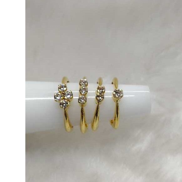 916 Gold Solitaire CZ Poli Ring