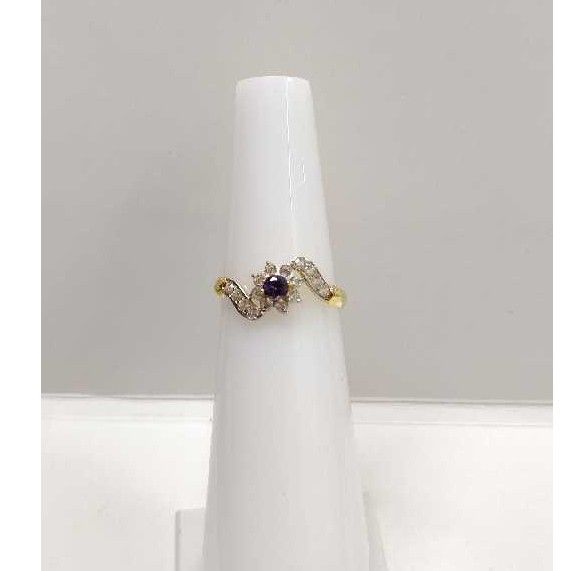 22KT GOld Ladies Poli CZ Ring