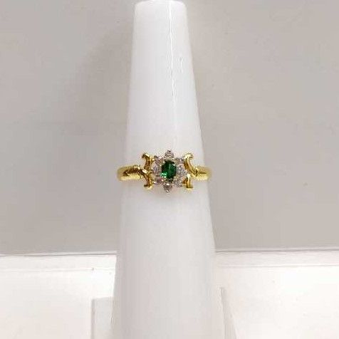22KT Gold Hallmarked CZ Diamond Ring