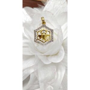 916 Gold CZ Classic Ganpati Pendant