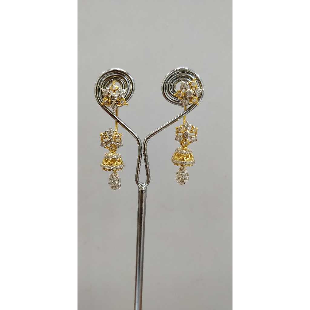 22KT Flower Shaped Latkan Earrings