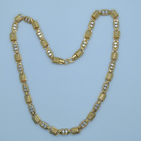 916 HM Gold Fancy Rhodium Chain MJ-CH-004