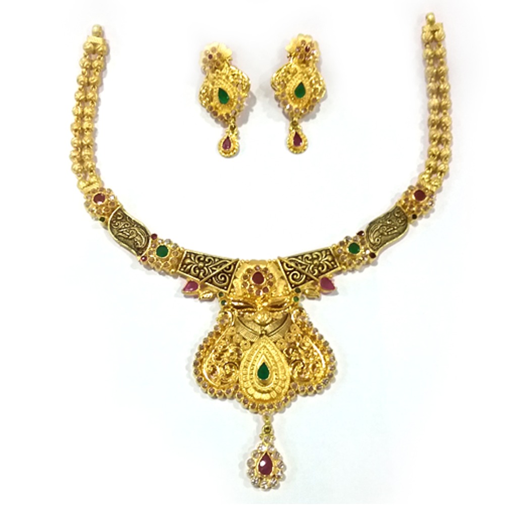 916 Gold Designer Necklace Set MJ - N002