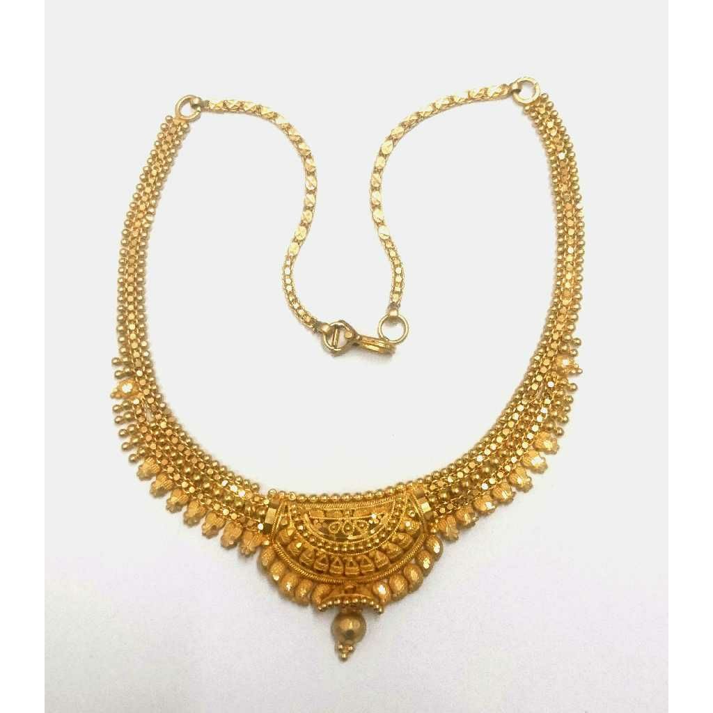 22K Gold Handmade Light weight Bridal necklace
