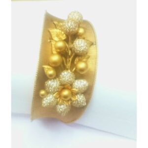 916 Gold Leaf Design Floral Fancy Bracelet