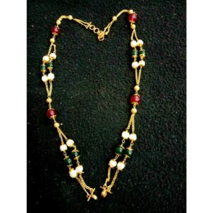 22KT Yellow Gold Ladies Indian Designer Stone Mala