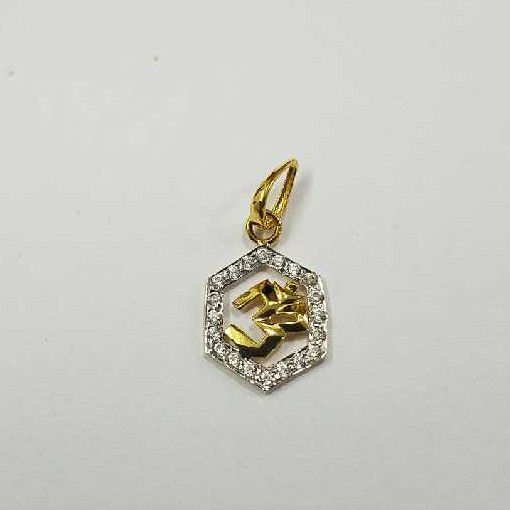 20kt Gold Cz Fancy Pendant