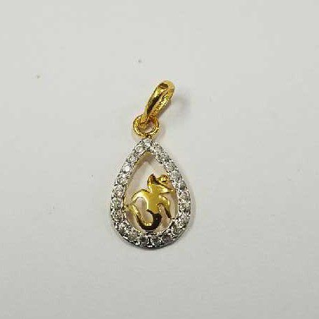 20kt Gold Cz Fancy Pendant