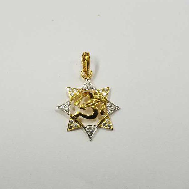 20kt Gold Cz Fancy Pendant