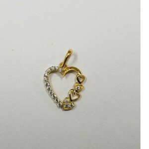 20kt Gold Cz Modern Pendant