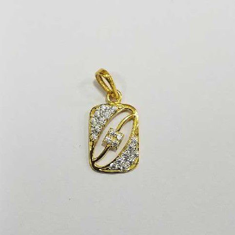 20kt Gold Cz Modern  Pendant