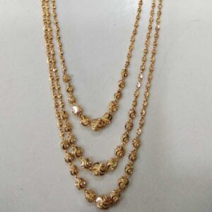 22KT Gold 3 Line Fancy Vertical Mala