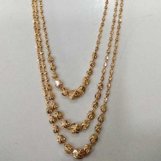 22KT Gold 3 Line Fancy Vertical Mala