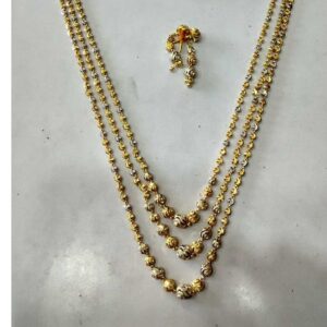 22k Gold 3 Line Vertical Mala