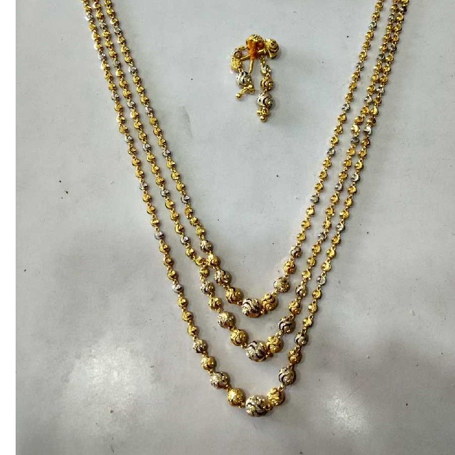 22k Gold 3 Line Vertical Mala