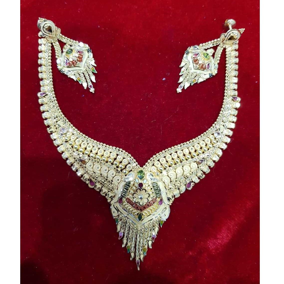 22K / 916 Gold Plain Special Bombay Necklace Set