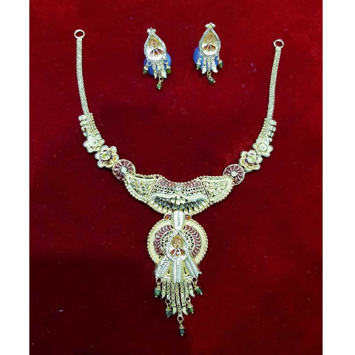 22K / 916 Gold Plain Bombay Indian Necklace Set