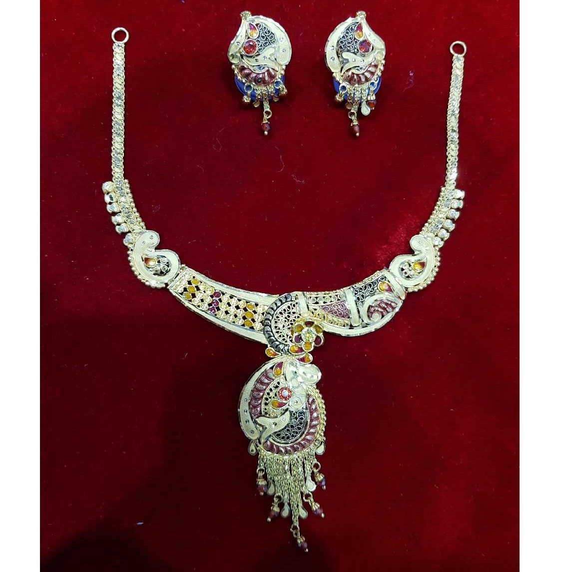 22K / 916 Gold Plain Indian Necklace Set