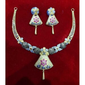 22K / 916 Gold Plain Indian Bombay Plain Neckalce Set