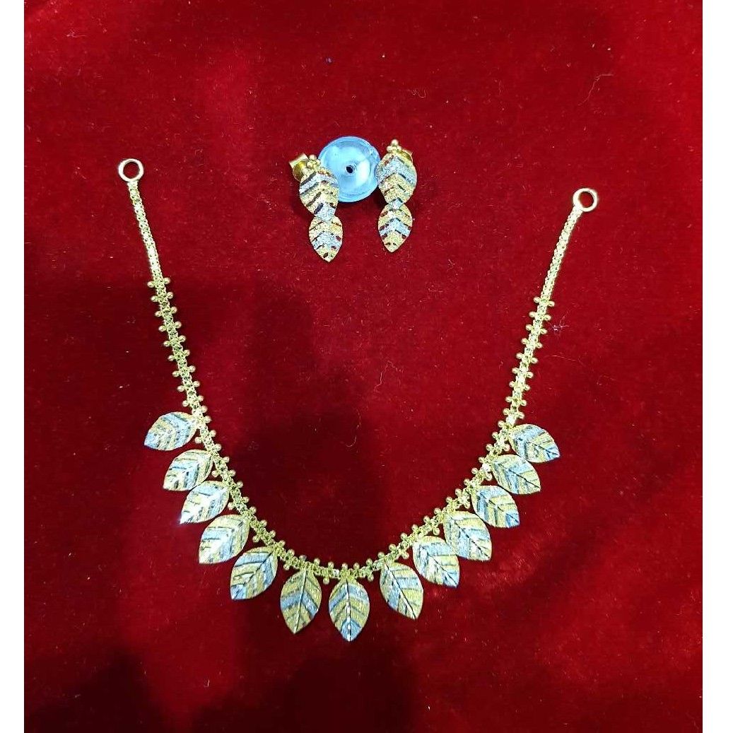 22K / 916 Gold Plain Bombay Leaf Necklace Set