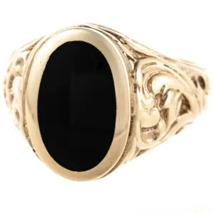 9ct Gold Gentlemans Onyx Signet Ring