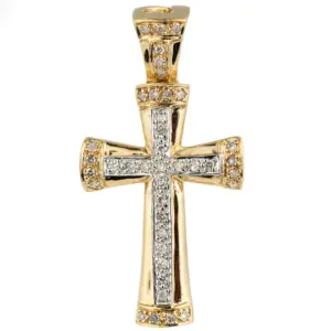 9ct Gold Diamond Set Cross Pendant