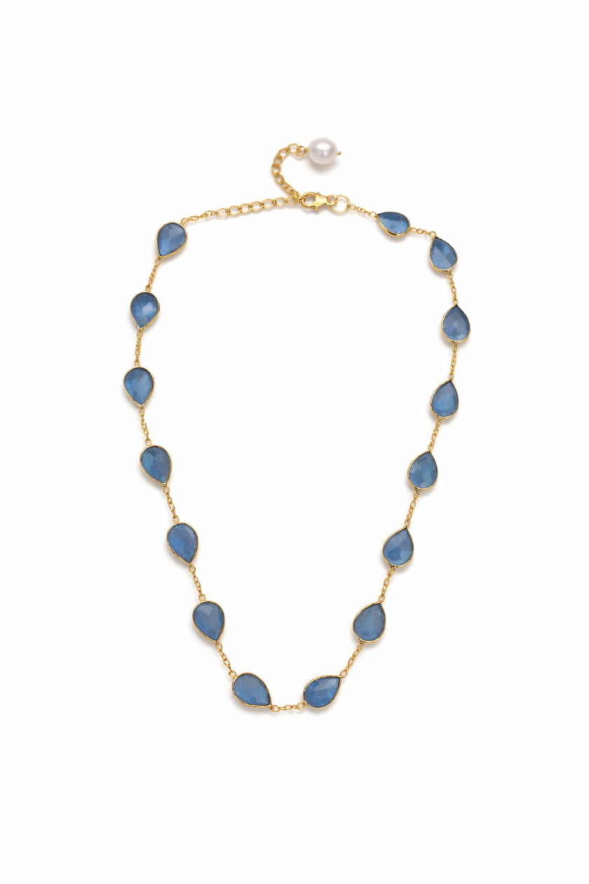 Little Rock Blue Chalcedony Necklace