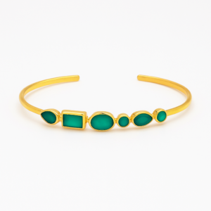Six Green pebbles bracelet