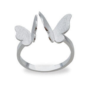 Silver butterfly ring.