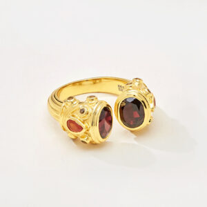 Gold Vermeil Garnet Deja Vu Ring