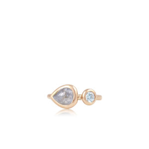Salt and Pepper Diamond Ring