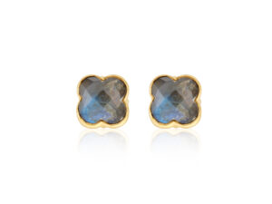 Labradorite Clover Studs