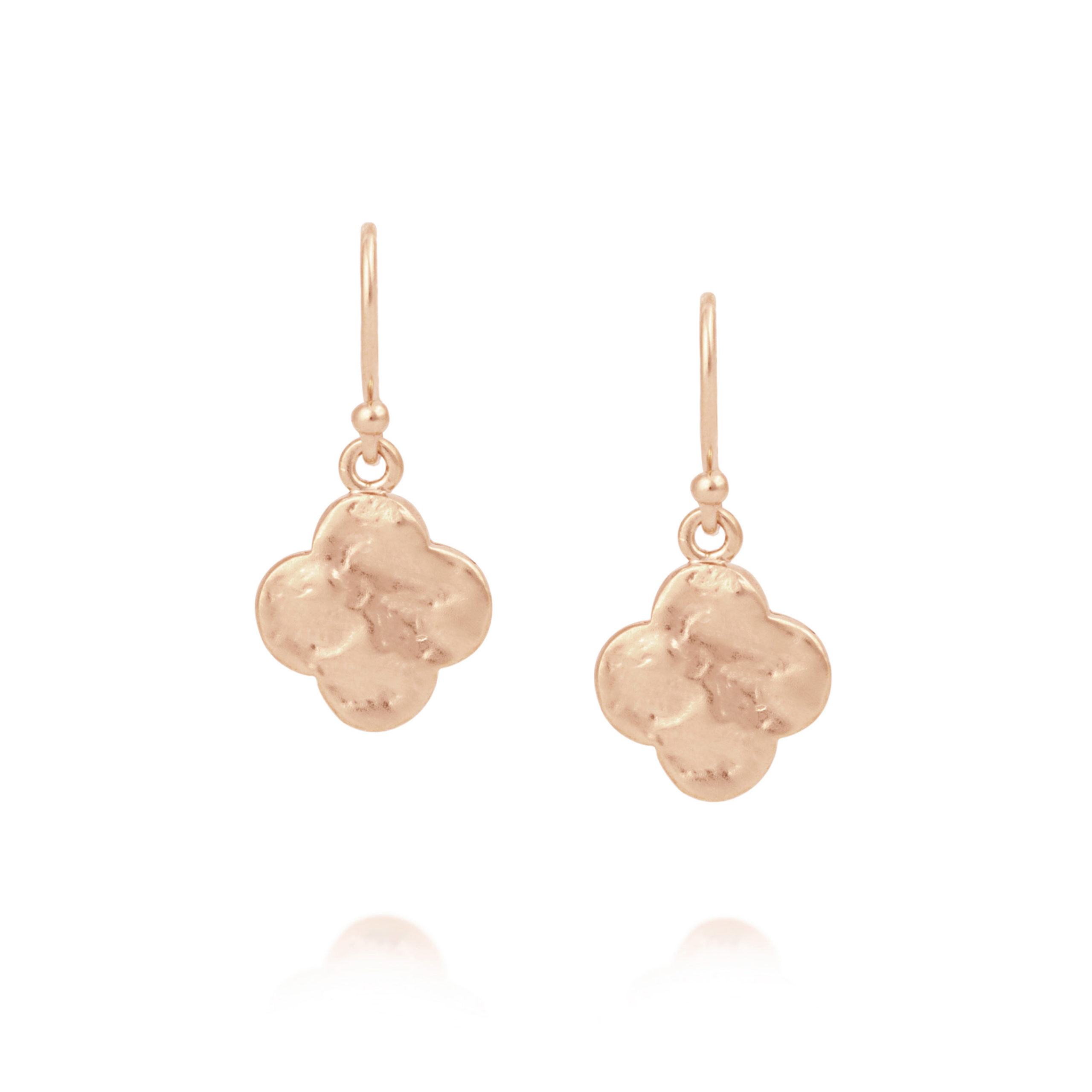 Small Rose Gold Clover Earrings