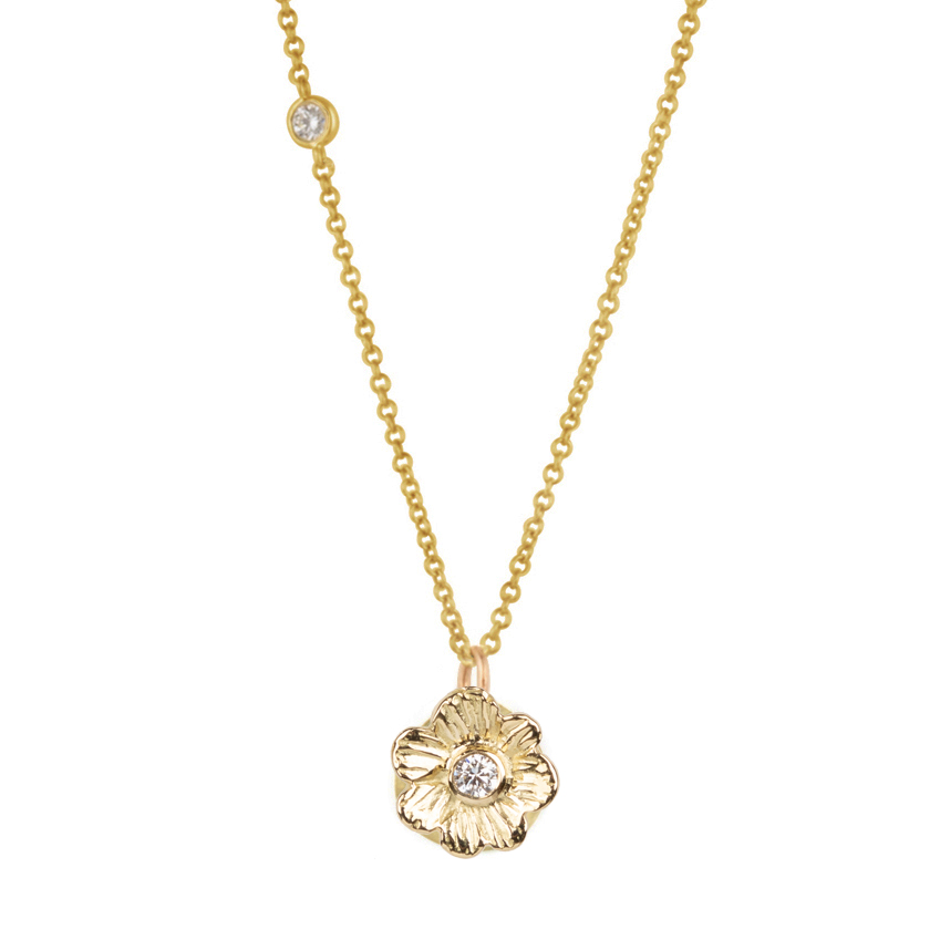 18ct Gold Daisy Diamond Necklace
