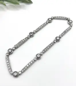 Antique Art Deco Platinum Diamond Target Bracelet, 3.00 Carats, Circa 1920