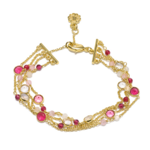 Hydra Multi-Strand Gold Chain and Gemstone Bracelet