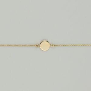 9ct Yellow Gold Solid Disk Bracelet