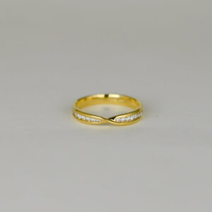 18ct Yellow Gold 0.20ct Twisted Half Eternity Ring