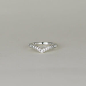 Platinum 0.20ct Wishbone Half Eternity Ring