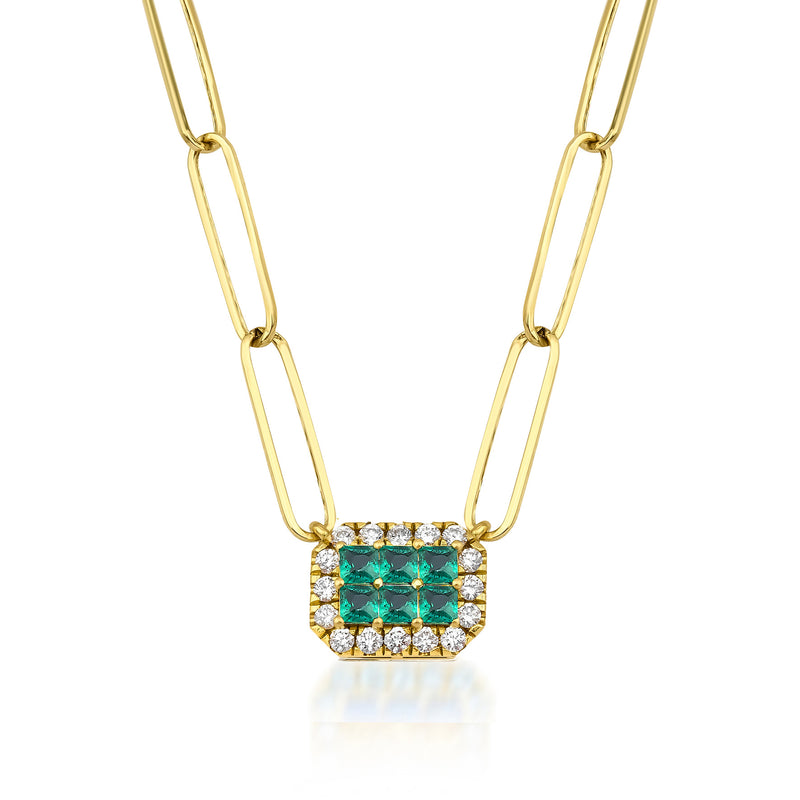 Fortuna Belle Necklace Verde Paperclip