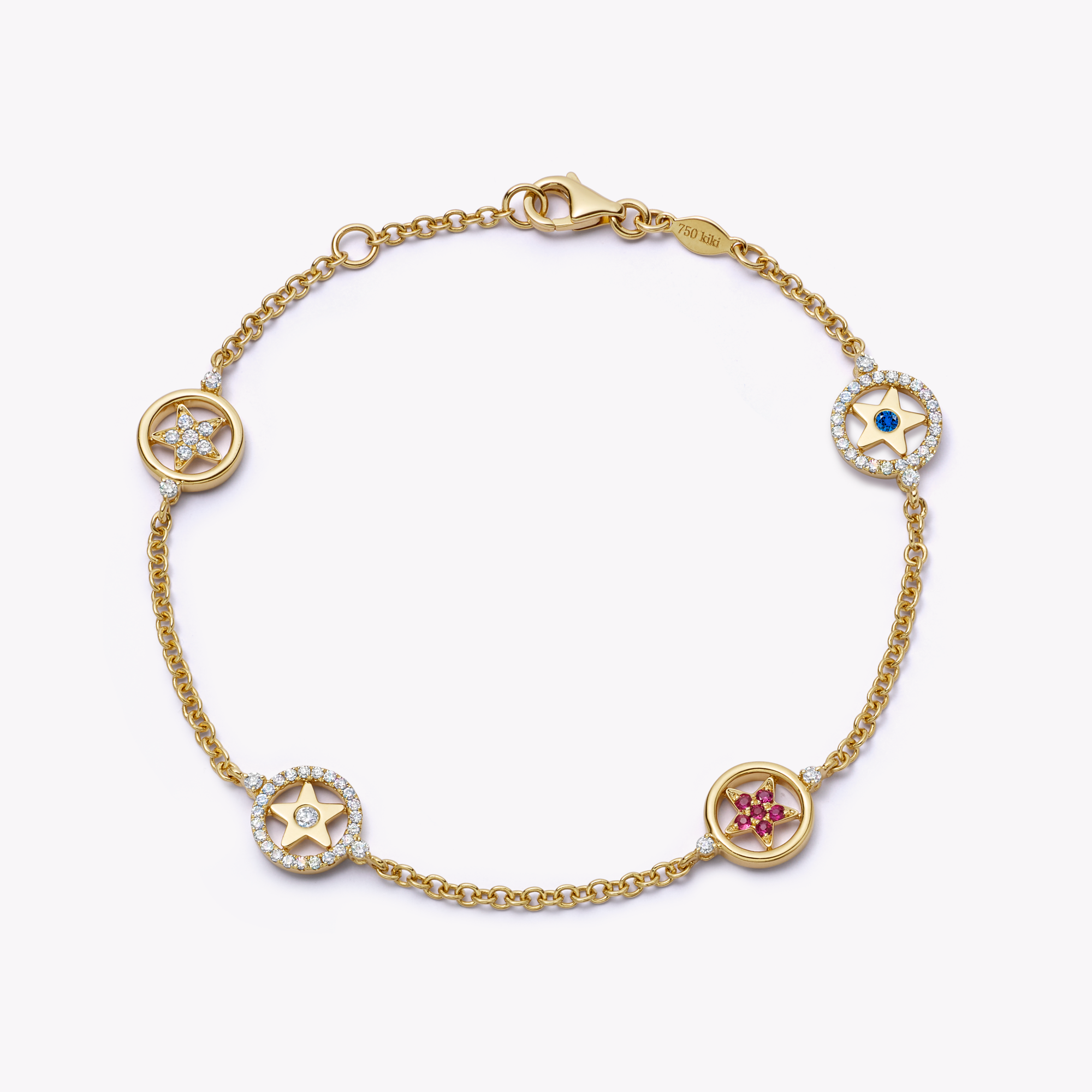 Fireworks Ruby, Sapphire and Diamond Star Bracelet