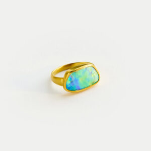 18kt Gold Beachcomber Abalone Shell Greek Ring