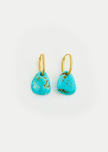 18kt Gold Hathor Turquoise Hoop Earrings