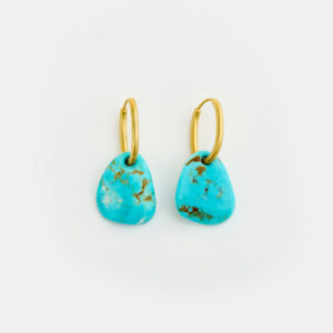 18kt Gold Hathor Turquoise Hoop Earrings